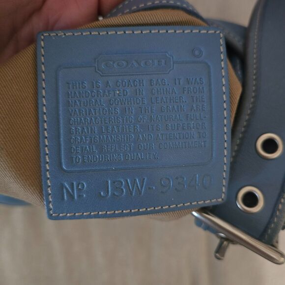 Vintage Coach Legacy Saddle Bag - Light Blue - Picture 5 of 9